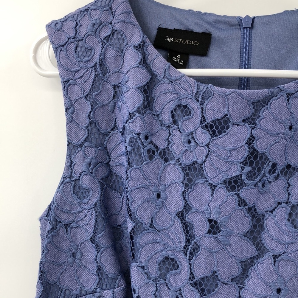 3/$25 AB Studio Sleeveless Dress Size 4 Floral Lace Overlay Fairy - Picture 7 of 9